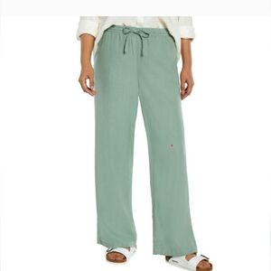 Gap Women’s XXL wide leg pull-on Linen Pants light pale sage green 2XL